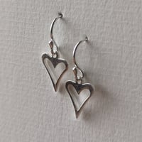 Image 1 of Open heart drops in sterling silver. 