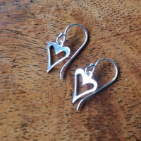 Image 3 of Open heart drops in sterling silver. 