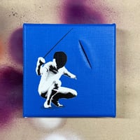 Image 1 of "After The Attack" Mini Canvas (royal blue) 1/1 on 15x15cm Deep Edge Canvas