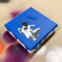 Image 2 of "After The Attack" Mini Canvas (royal blue) 1/1 on 15x15cm Deep Edge Canvas