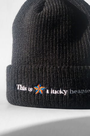 Image of "This is a Lucky Beanie." Embroidery Beanie