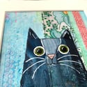 Love cats- painted mixed media original 