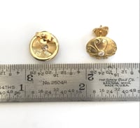 Image 3 of Diamond Ancient Disc Earrings 18k 
