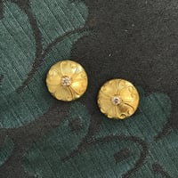 Image 2 of Diamond Ancient Disc Earrings 18k 