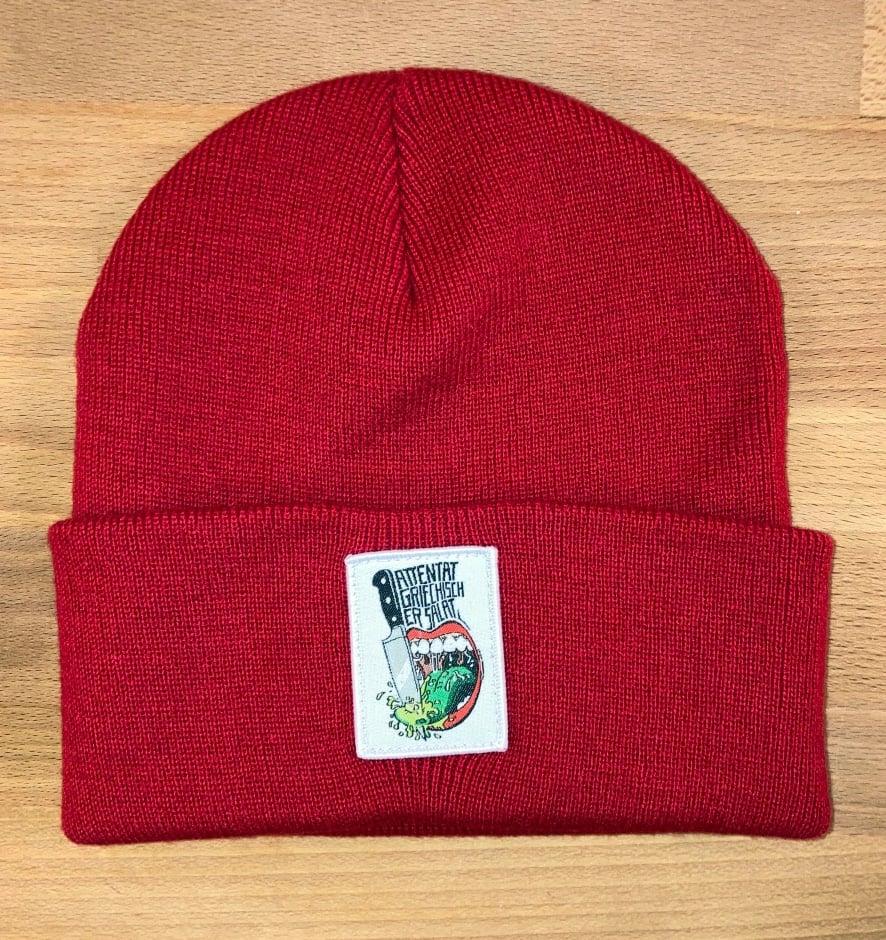 Image of Attentat SUPPORT Beanie (Wollmütze) in rot!