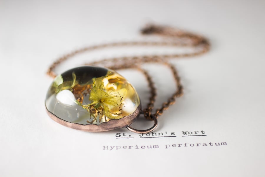 Image of St. John's Wort (Hypericum perforatum) - Copper Plated Necklace #1