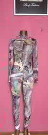 REGULAR SIZE LEAF PRINTED 2 PIECE BODYSUIT PANT SET