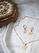 Image 5 of Yellow + Gold Butterfly Earrings & Necklace