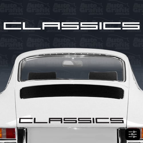 Image of CLASSIC-S TYPE ENGINE LID DECAL - YOUR CUSTOM TEXT