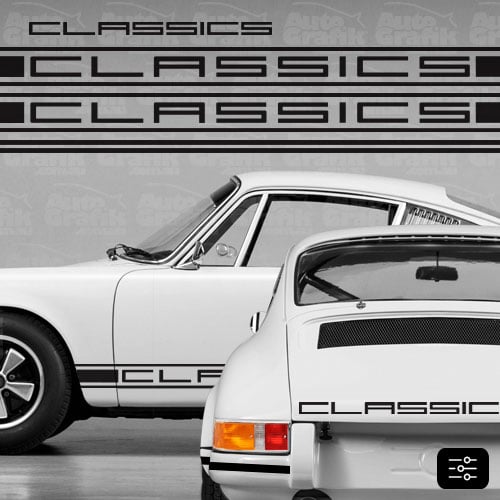 Image of CLASSIC-S TYPE COMPLETE DECAL KIT - YOUR CUSTOM TEXT