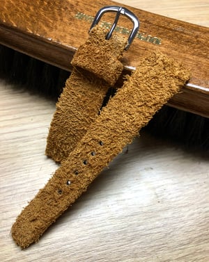 Image of Hand-rolled rembordé Wild Suede watch strap