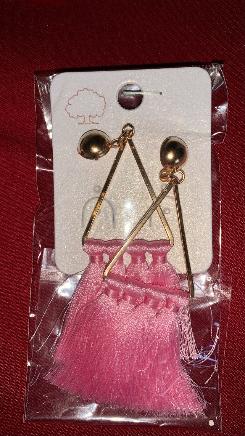 Image of Triangle tassel earrings 