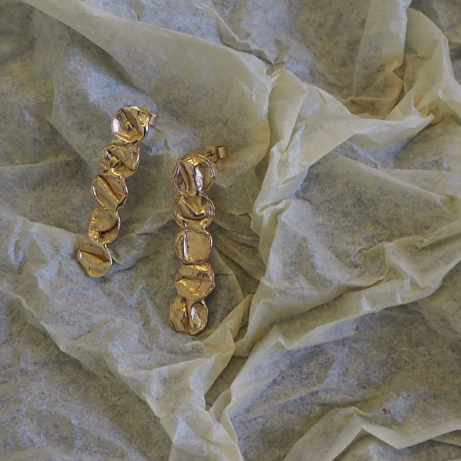 Long Droplet Uisce Earrings in Solid 9ct Gold