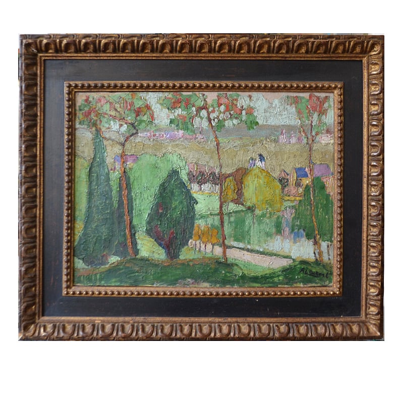 Image of Circa 1920 French Oil Painting, Landscape, A Laurent