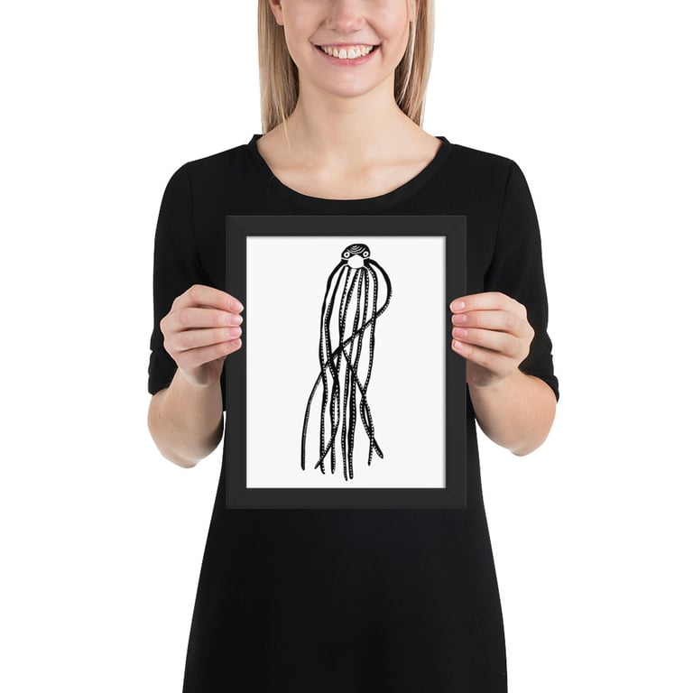 Framed Long Legs Mask Wearing Octopus Image 2