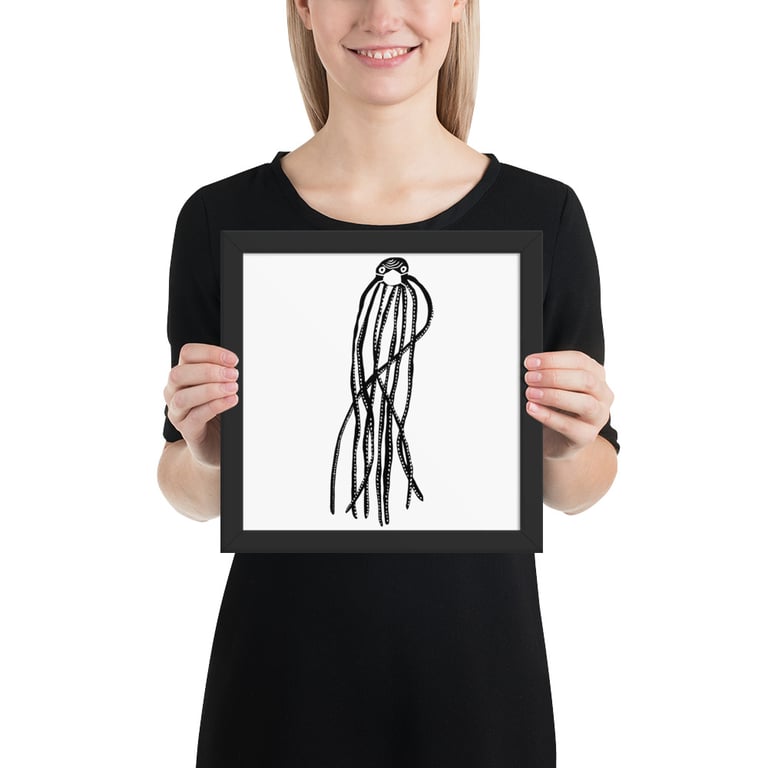 Framed Long Legs Mask Wearing Octopus Image 3