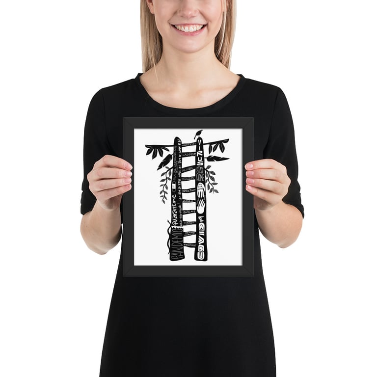 Double Pole Covid Fighting Totem - Framed poster Image 2