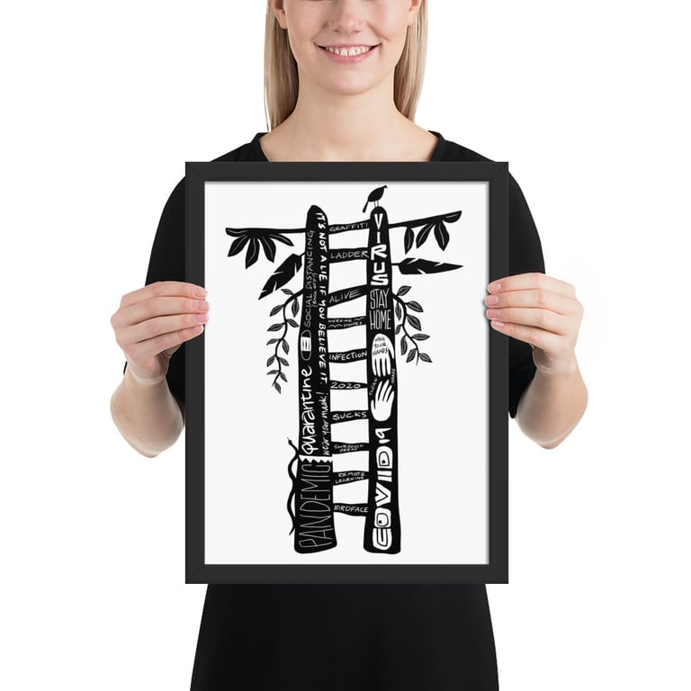 Double Pole Covid Fighting Totem - Framed poster