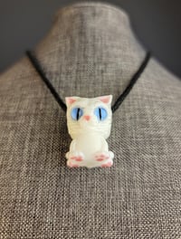 Image 2 of Lotus White Mini Kitty Pendant