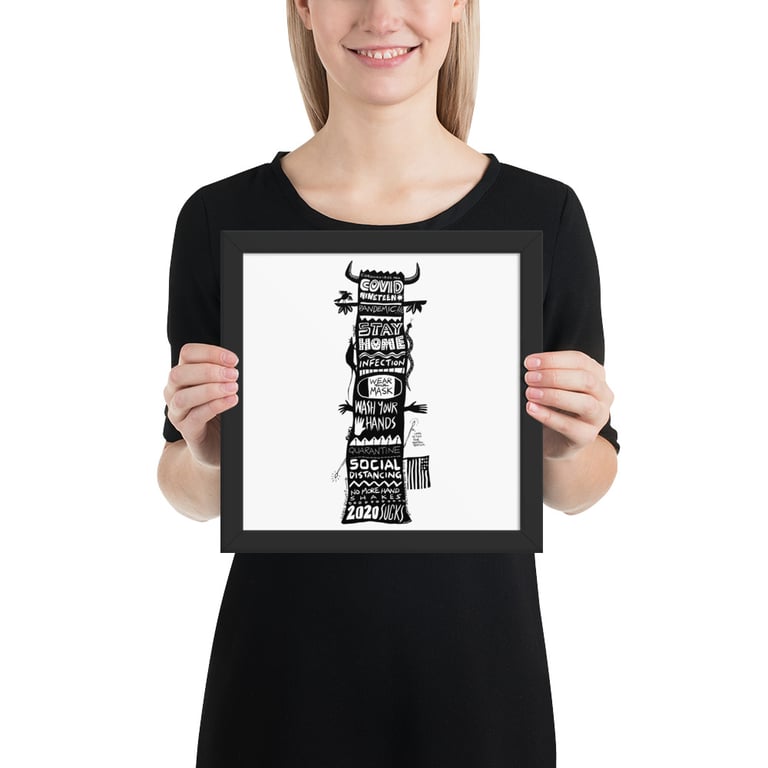 Covid Totem with Guidelines - Framed poster Image 3