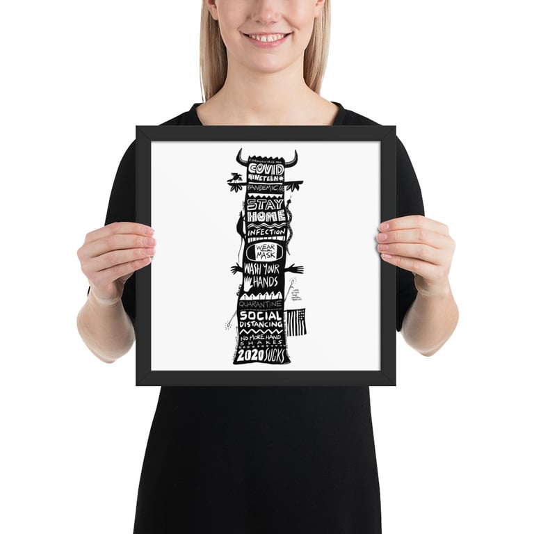 Covid Totem with Guidelines - Framed poster Image 4