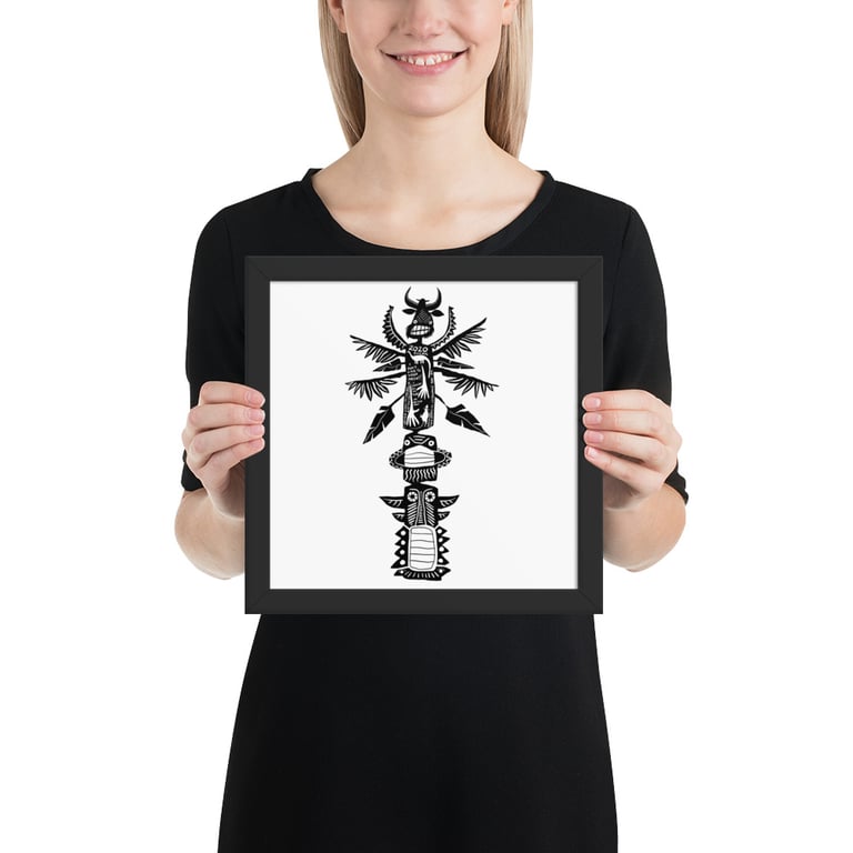 Covid Totem Pole 2 - Framed poster Image 3