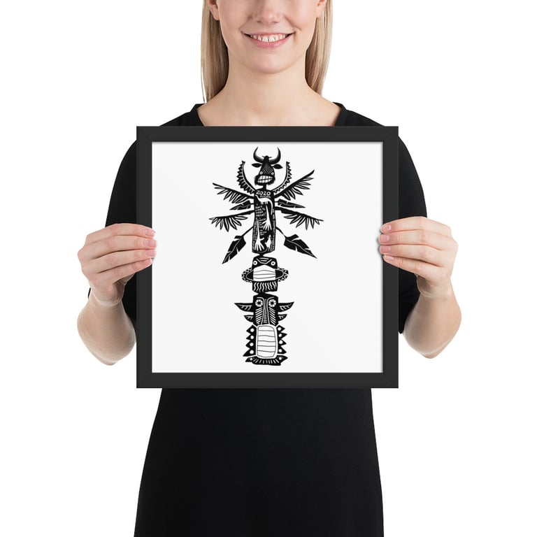 Covid Totem Pole 2 - Framed poster Image 4