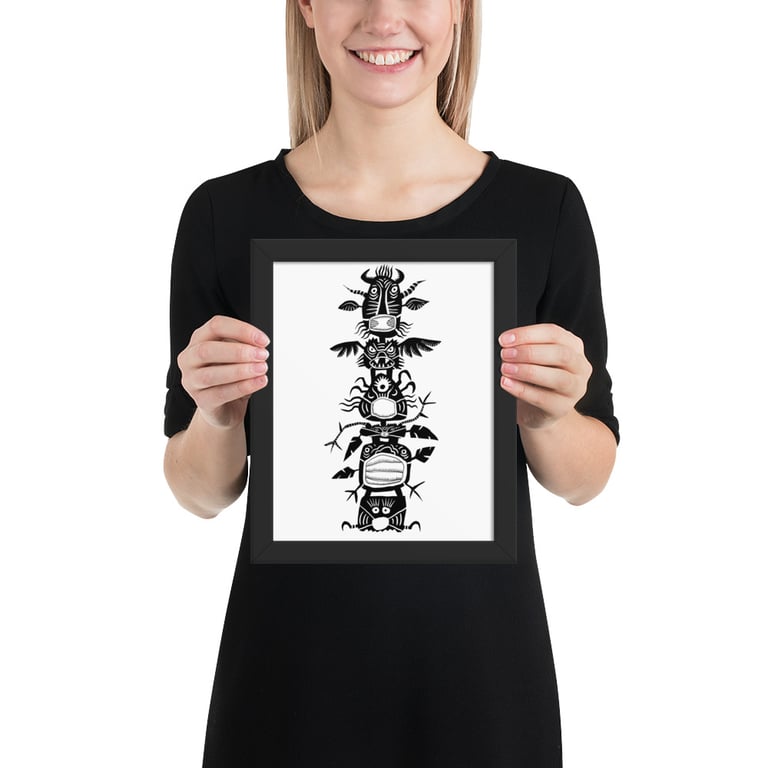 Covid Stacked Totem - Framed poster Image 2