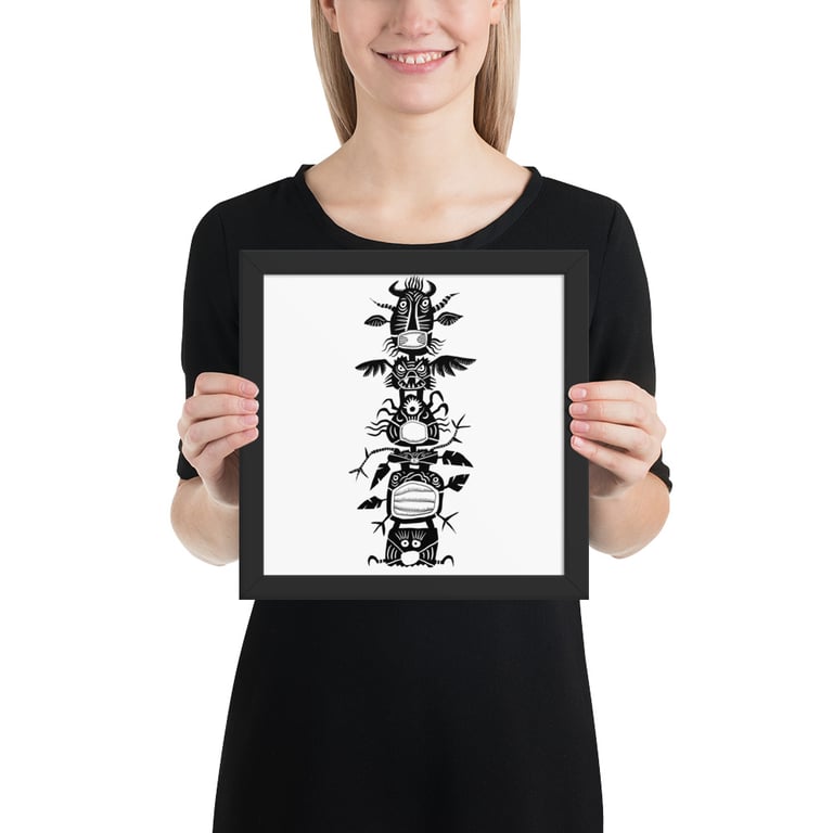 Covid Stacked Totem - Framed poster Image 3