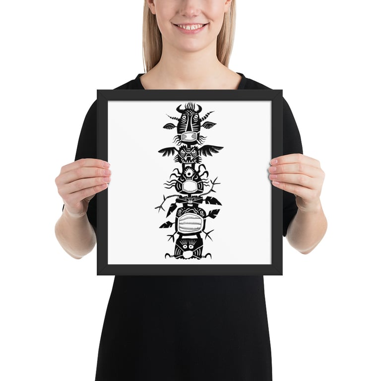Covid Stacked Totem - Framed poster Image 4