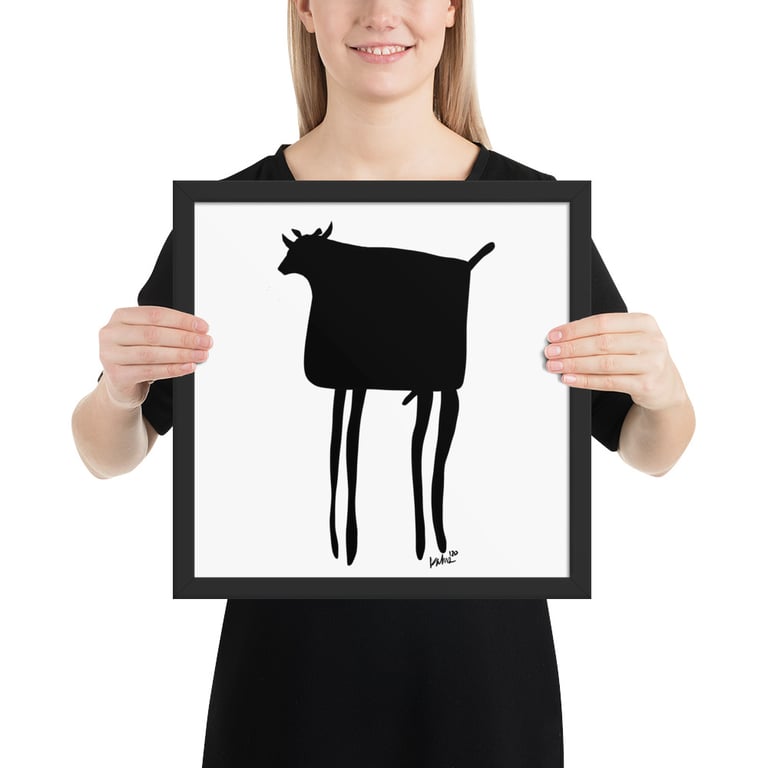 Tall Bull Graphic - Framed poster