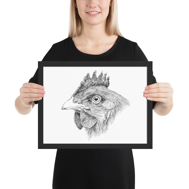 Chicken Head - Framed poster