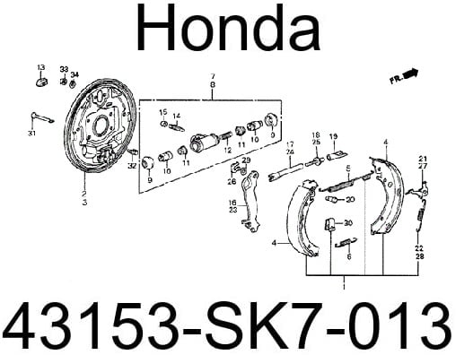 Image of Honda Civic Wagon Shoes x2 Rear- Brake - OEM Honda