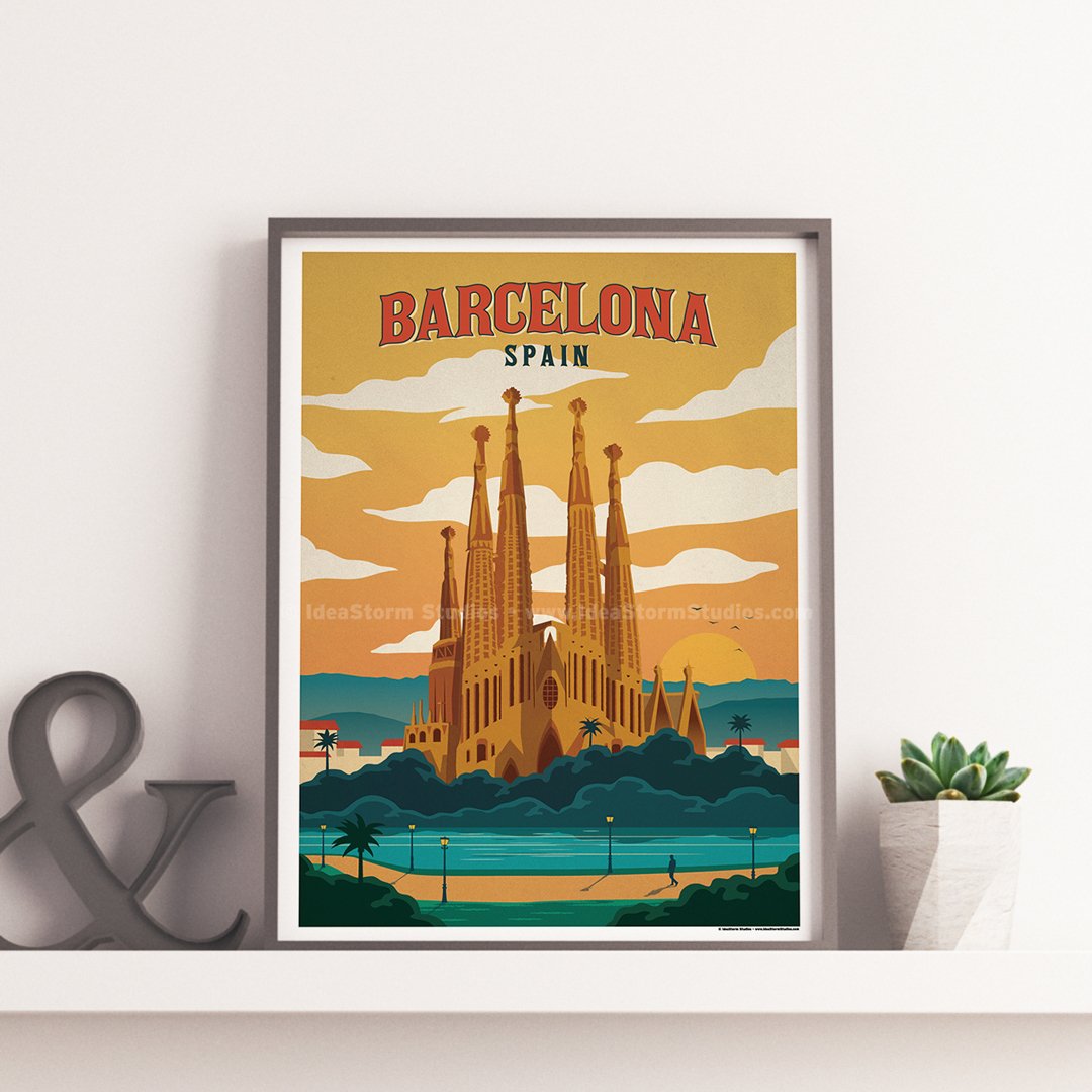 Vintage Barcelona Print