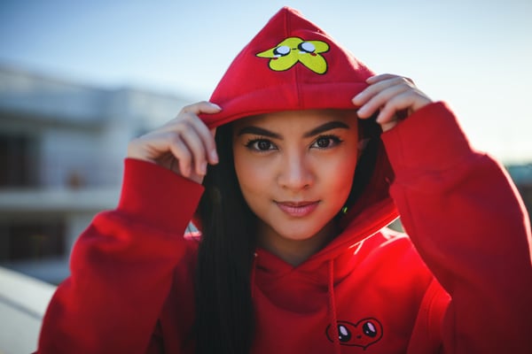 Image of Shiny Star Heart Red Hoodie + Plushie