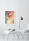 The Lovers (Swans) Augmented  Giclée Art Print 