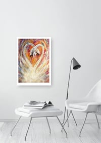 Image 4 of The Lovers (Swans) Augmented  Giclée Art Print 
