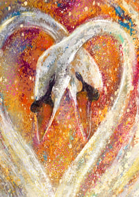 Image 5 of The Lovers (Swans) Augmented  Giclée Art Print 