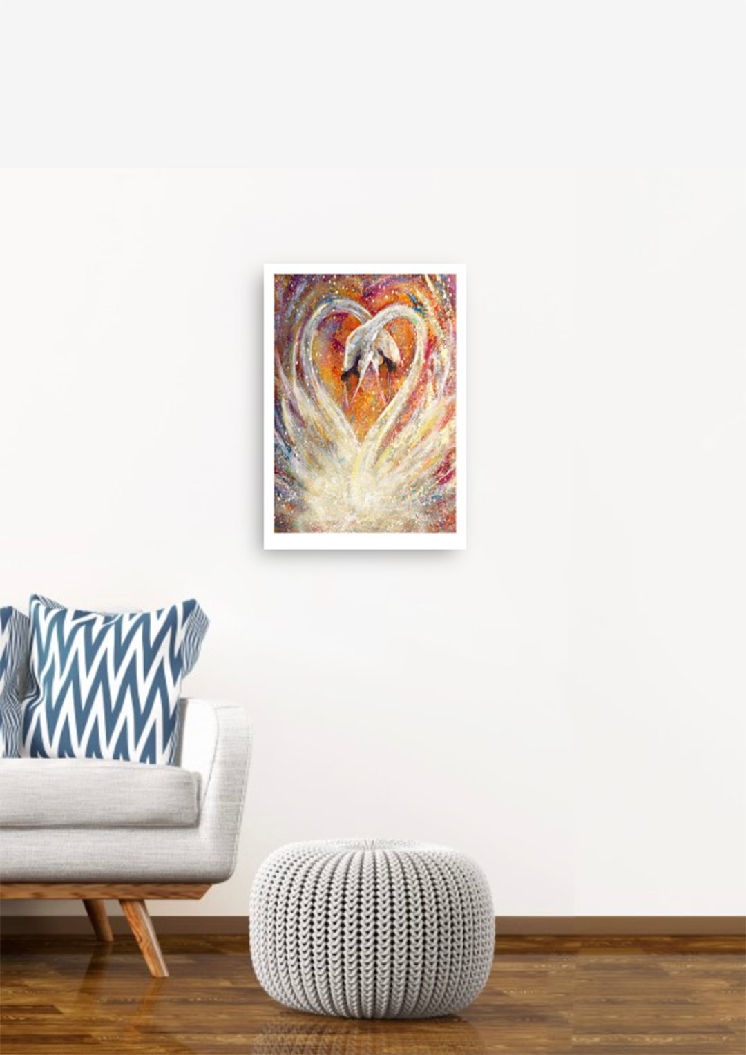 The Lovers (Swans) Augmented  Giclée Art Print 