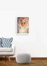 Image 3 of The Lovers (Swans) Augmented  Giclée Art Print 