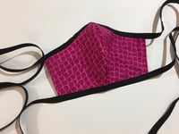 Image 3 of Hot Pink Fabric Mask (with adjustable nose wire and filter pock