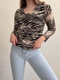 Image 2 of 00s Print Lace shirt // M