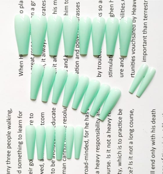 Image of mint green nails