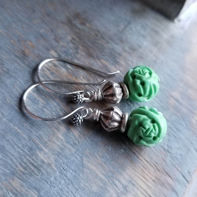 Spring Green Asian Earrings