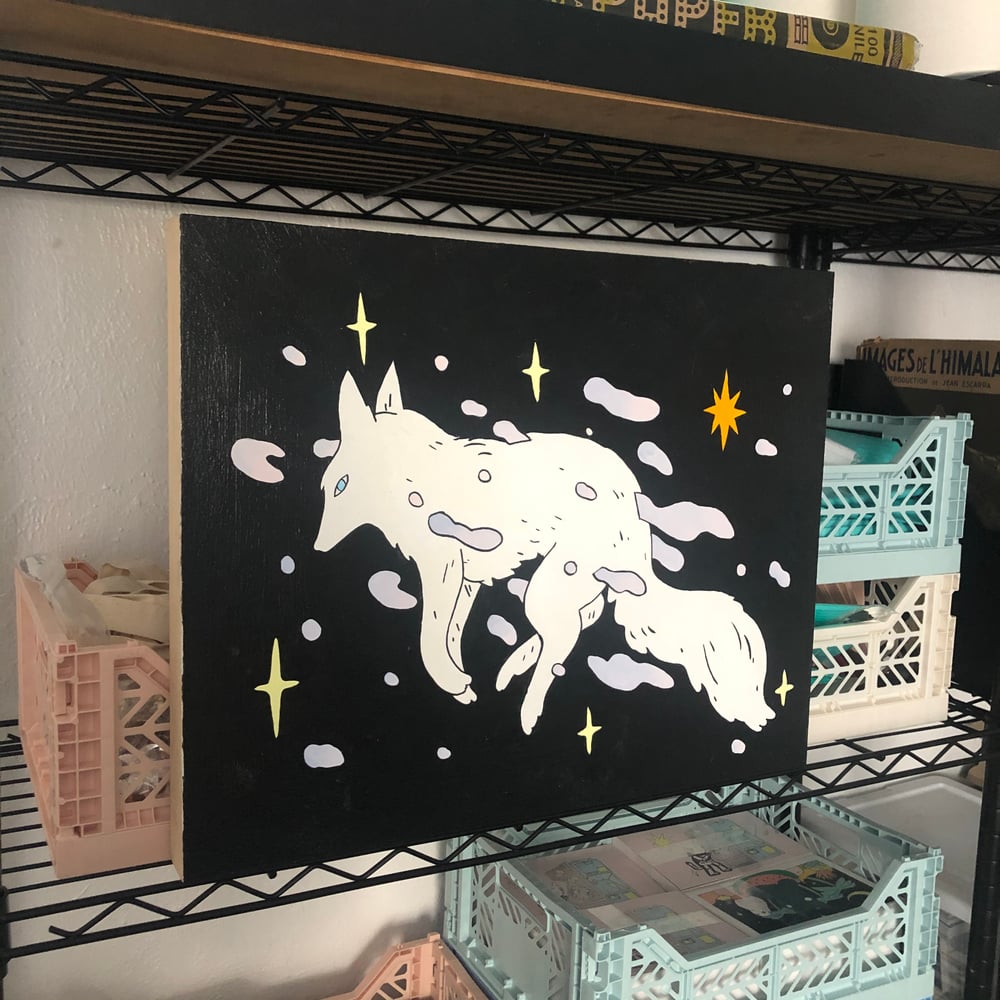 Image of Large Space Wolf Painting
