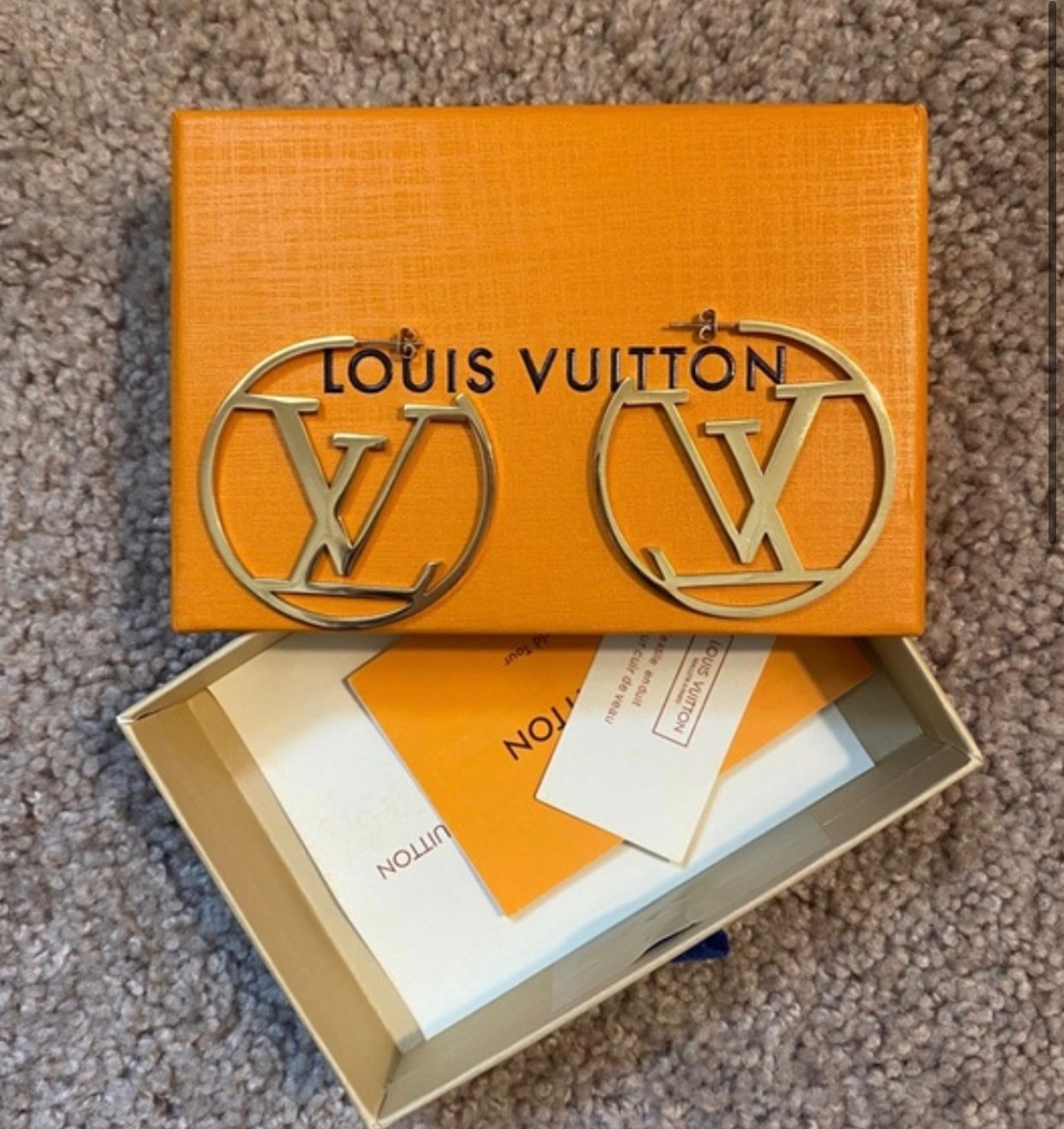 Louis Vuitton Louise Hoop Earrings Metal Gold 1781862