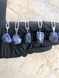 Image 2 of SODALITE PENDANT WITH 24" SILVER CHAIN -BRAZIL