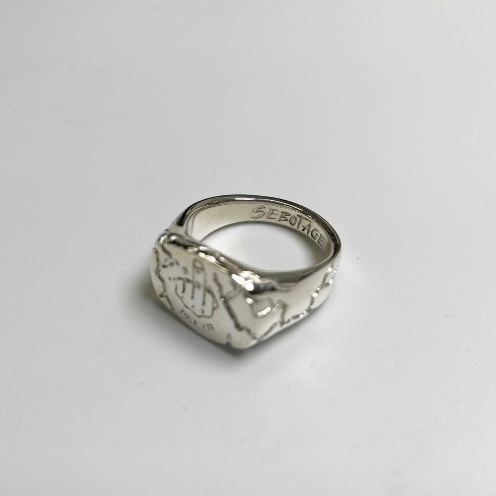 Image of "OI F*CK OFF" Ring - Solid .925 Sterling