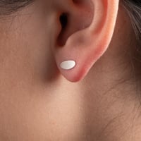 Image 2 of SINGLE earring silver stud,  Island 1,   #034-22