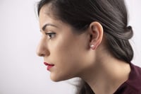 Image 1 of SINGLE earring silver stud,  Island 1,   #034-22